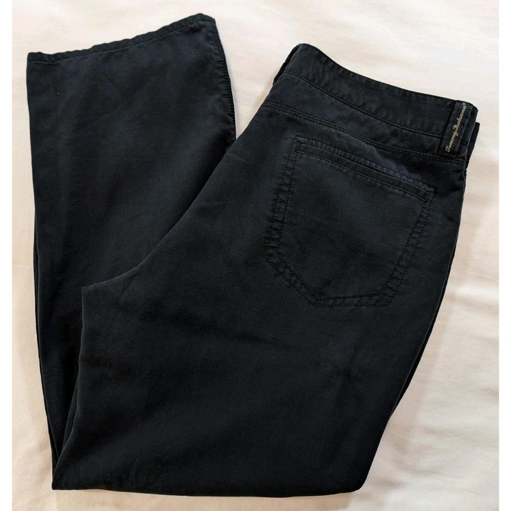 Tommy Bahama Men's 35x28 Black Chino Pants Tencel Cotton Blend Boracay Style
